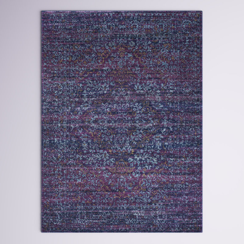 Mistana™ Hillsby Performance Dark Blue/Purple Rug & Reviews Wayfair